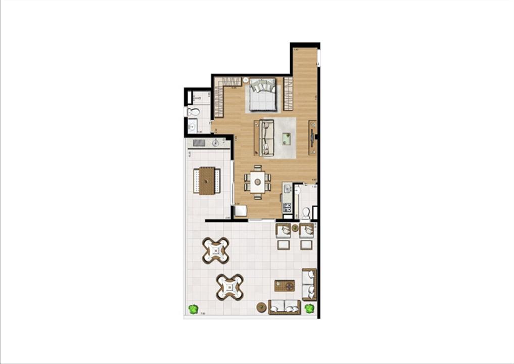 Planta studio inteligente de 110 m² | Home Boutique – Brooklin - São Paulo - São Paulo Planta studio inteligente de 110 m² | Home Boutique – Apartamento no Brooklin - São Paulo - São Paulo