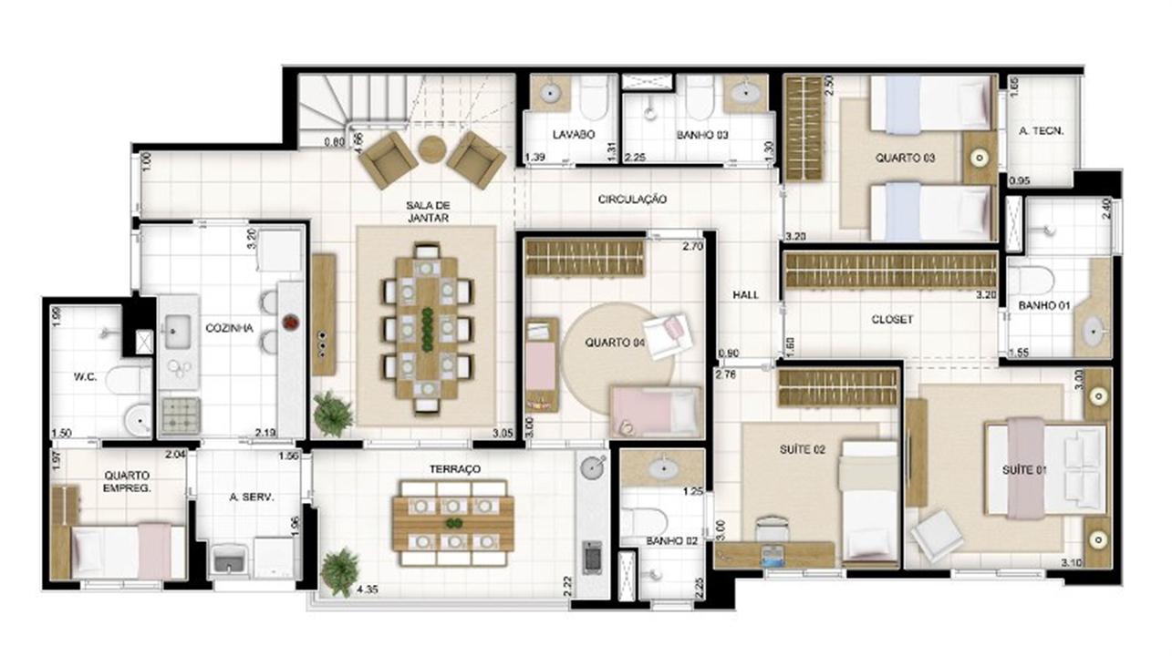 Duplex Andar Inferior 4 quartos 236 m² | Quartier Lagoa Nova – Lagoa Nova - Natal - Rio Grande do Norte Duplex Andar Inferior 4 quartos 236 m² | Quartier Lagoa Nova – Apartamento na Lagoa Nova - Natal - Rio Grande do Norte