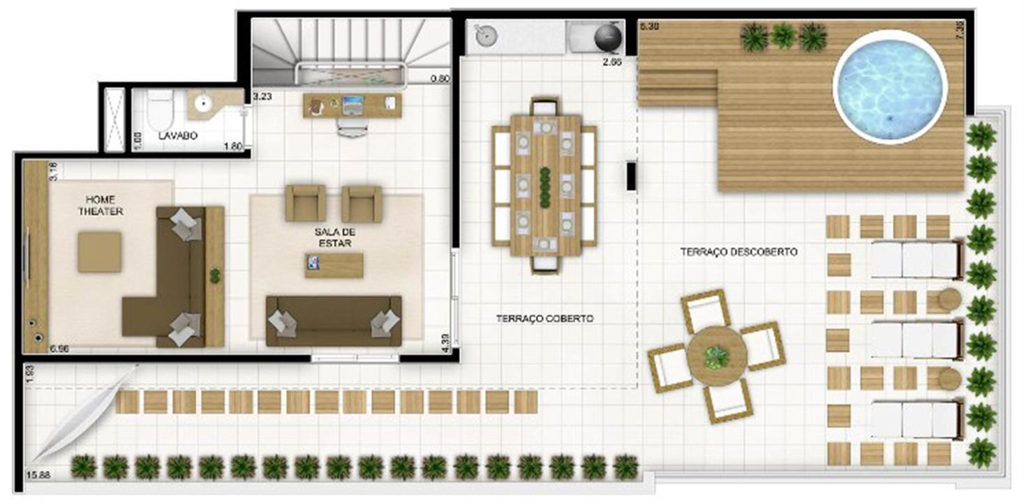 Duplex Andar Superior 236 m² | Quartier Lagoa Nova – Lagoa Nova - Natal - Rio Grande do Norte Duplex Andar Superior 236 m² | Quartier Lagoa Nova – Apartamento na Lagoa Nova - Natal - Rio Grande do Norte