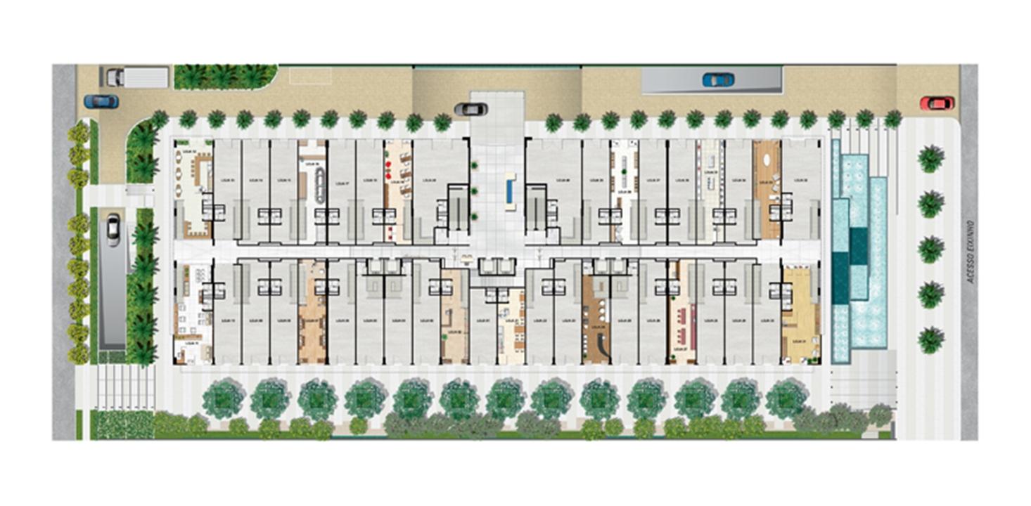 Planta térreo | Vega – Asa Norte - Brasília - Distrito Federal Planta térreo | Vega – Salas Comerciais na Asa Norte - Brasília - Distrito Federal
