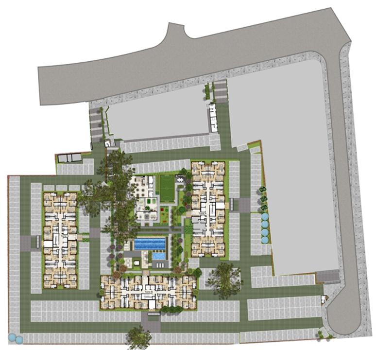 Perspectiva Ilustrada da Implantacao | Way – Apartamento  Junto ao Menino Deus - Porto Alegre - Rio Grande do Sul