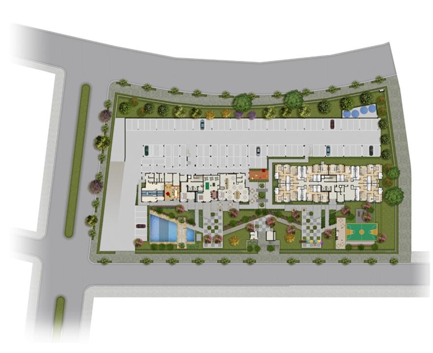 Perspectiva ilustrada da implantação | Grand Square Zona Norte – próximo ao Zaffari Center Lar - Porto Alegre - Rio Grande do Sul Perspectiva ilustrada da implantação | Grand Square Zona Norte – Apartamento próximo ao Zaffari Center Lar - Porto Alegre - Rio Grande do Sul
