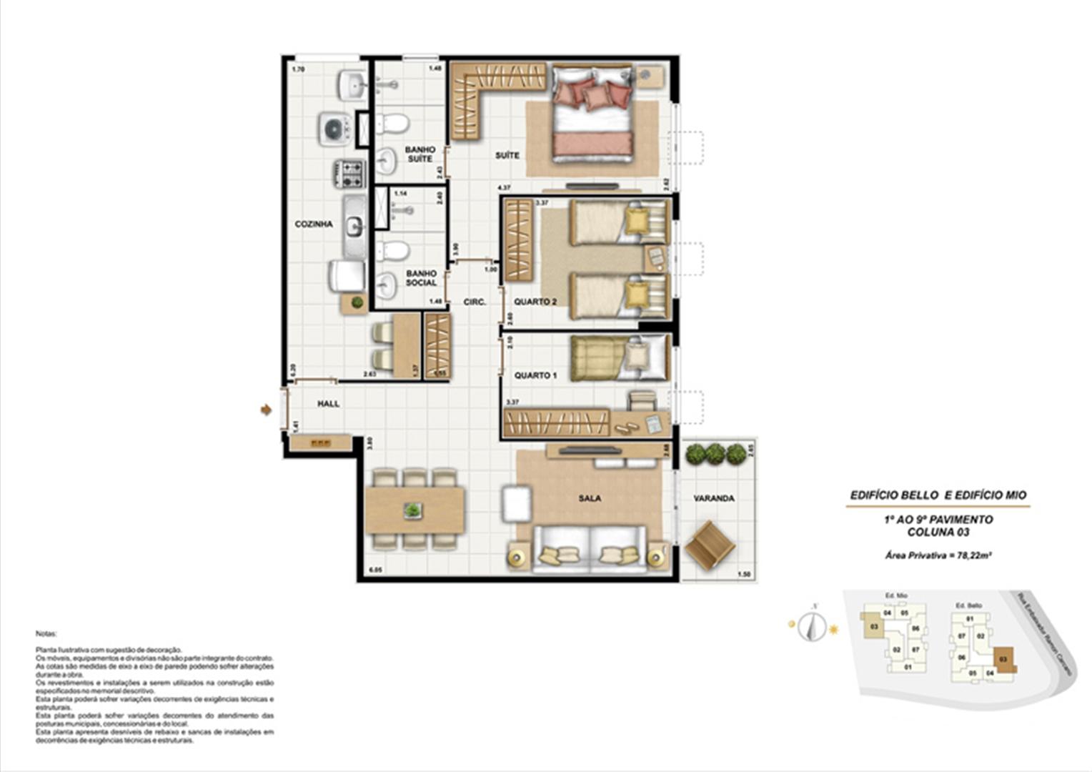 Ed. Bello e Mio 1º ao 9º Pavimento Coluna 3 | Adorabile Tijuca – Apartamento na  Tijuca - Rio de Janeiro - Rio de Janeiro