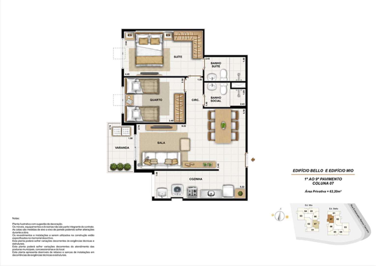 Ed. Bello e Mio 1º ao 9º Pavimento Coluna 7 | Adorabile Tijuca – Apartamento na  Tijuca - Rio de Janeiro - Rio de Janeiro