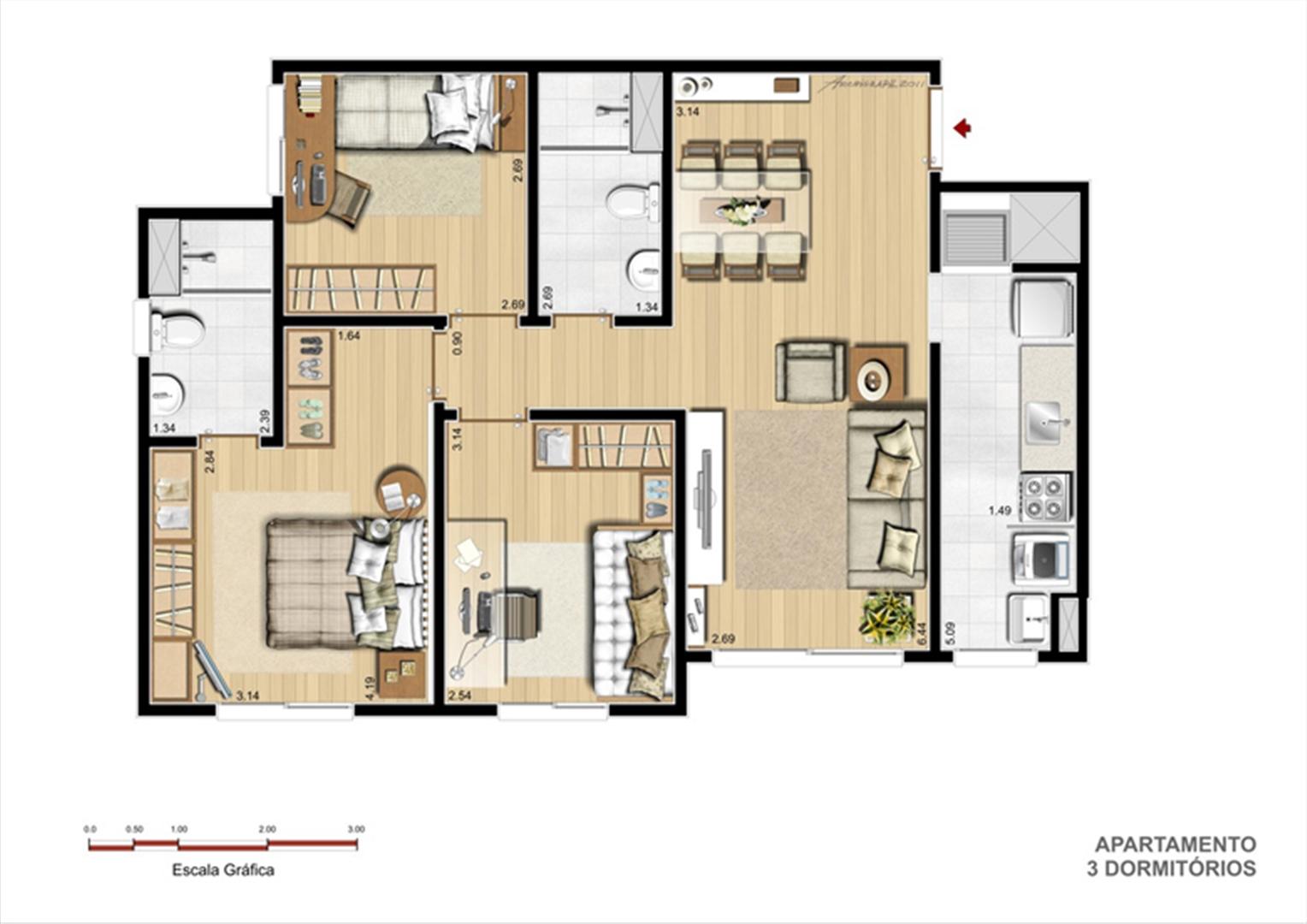 Torre A - Tipo 3 dormitórios | Supera Condomínio Clube – Apartamento  próximo ao Zaffari Zona Sul - Porto Alegre - Rio Grande do Sul