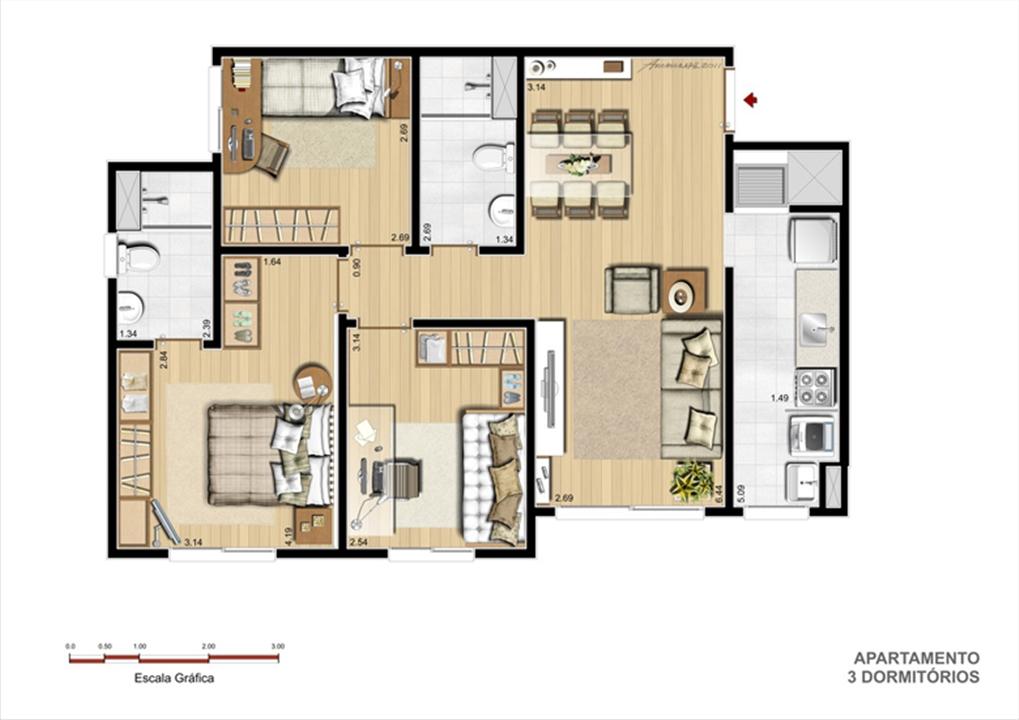 Torre A - Tipo 3 dormitórios | Supera Condomínio Clube – próximo ao Zaffari Zona Sul - Porto Alegre - Rio Grande do Sul Torre A - Tipo 3 dormitórios | Supera Condomínio Clube – Apartamento próximo ao Zaffari Zona Sul - Porto Alegre - Rio Grande do Sul