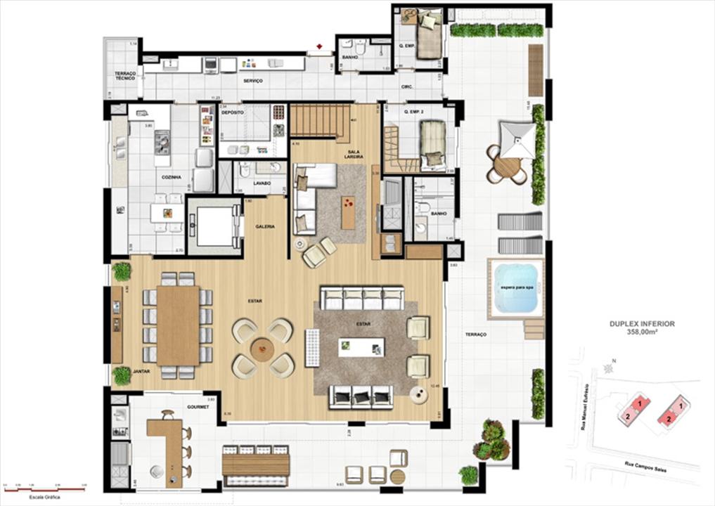 Duplex inferior | Le Chateau – Juvevê - Curitiba - Paraná Duplex inferior | Le Chateau – Apartamento no Juvevê - Curitiba - Paraná