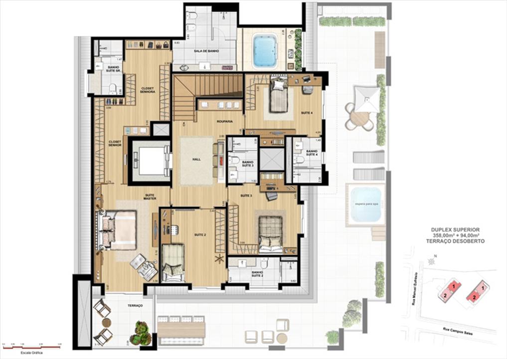 Duplex superior | Le Chateau – Juvevê - Curitiba - Paraná Duplex superior | Le Chateau – Apartamento no Juvevê - Curitiba - Paraná