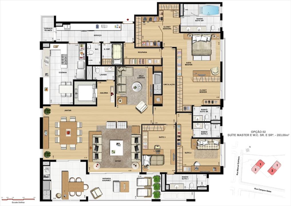 Suíte master | Le Chateau – Juvevê - Curitiba - Paraná Suíte master | Le Chateau – Apartamento no Juvevê - Curitiba - Paraná