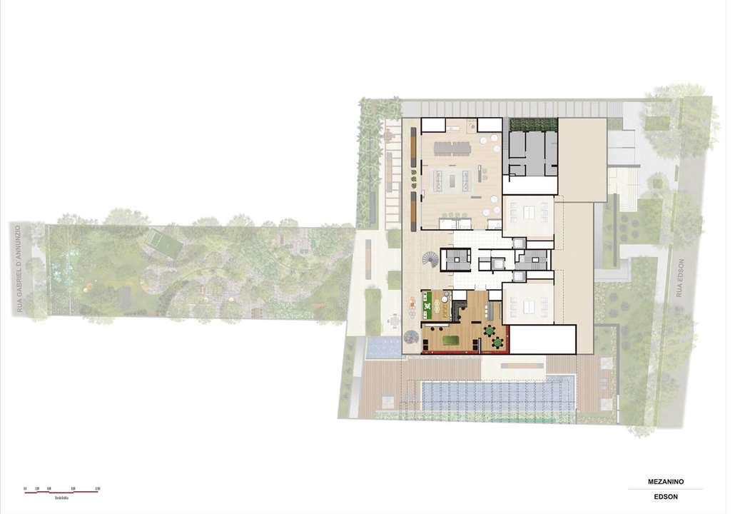 Perspectiva ilustrada da implantação Mezanino | Artisan Campo Belo – Campo Belo - São Paulo - São Paulo Perspectiva ilustrada da implantação Mezanino | Artisan Campo Belo – Apartamento no Campo Belo - São Paulo - São Paulo