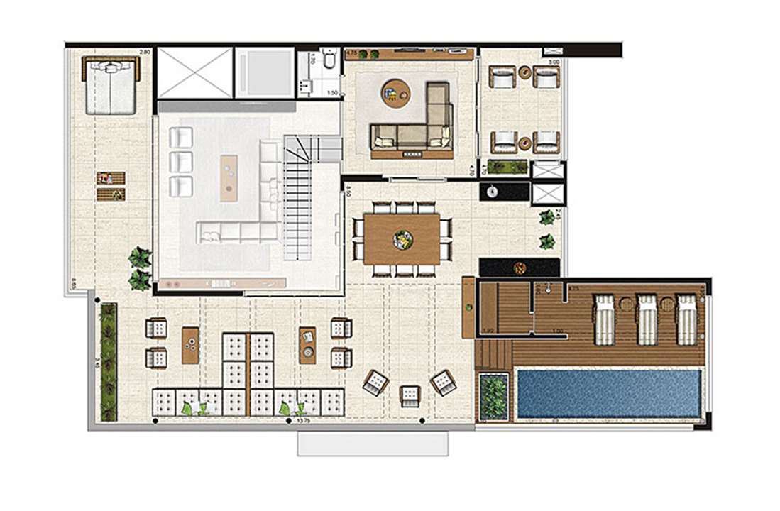Cobertura Duplex 500m², planta pavimento superior, 4 suítes, 6 vagas | Artisan Campo Belo – Campo Belo - São Paulo - São Paulo Cobertura Duplex 500m², planta pavimento superior, 4 suítes, 6 vagas | Artisan Campo Belo – Apartamento no Campo Belo - São Paulo - São Paulo