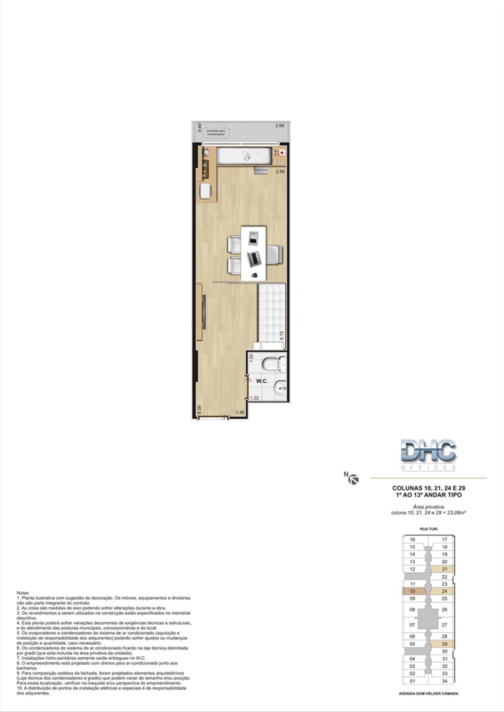 Colunas 10, 21, 24 e 29 -1° ao 13º andar tipo | DHC Offices – Pilares - Rio de Janeiro - Rio de Janeiro Colunas 10, 21, 24 e 29 -1° ao 13º andar tipo | DHC Offices – Salas Comerciais em Pilares - Rio de Janeiro - Rio de Janeiro