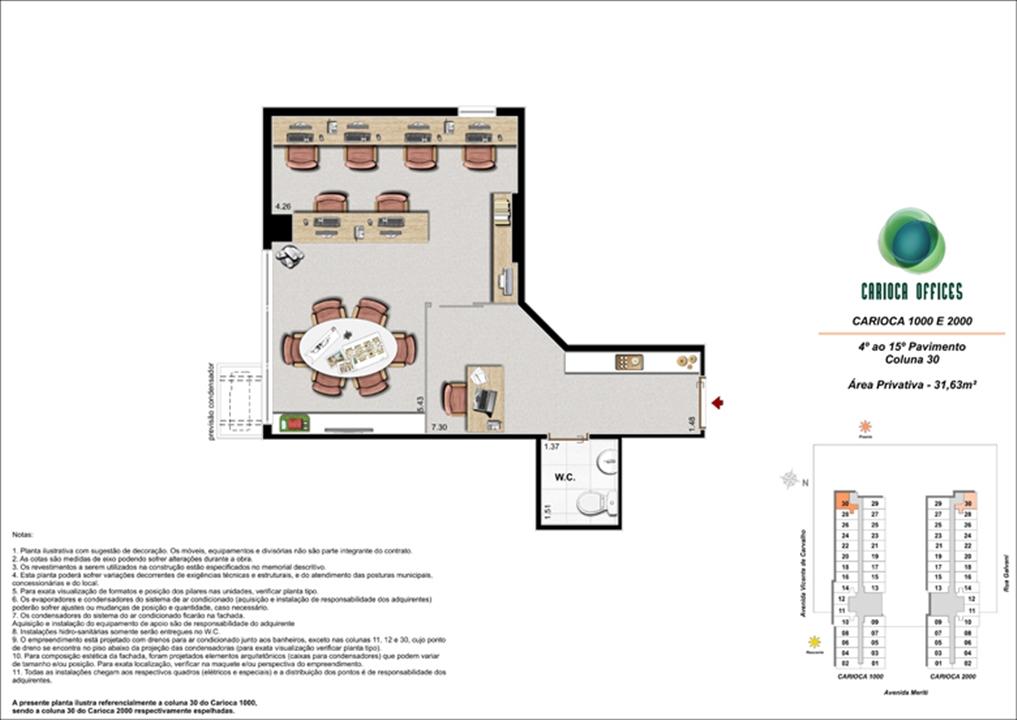 Carioca 1000 e 2000 - Coluna 30 - 4º ao 15º Pavimento | Carioca Offices – Salas Comerciais	na  Vila da Penha - Rio de Janeiro - Rio de Janeiro
