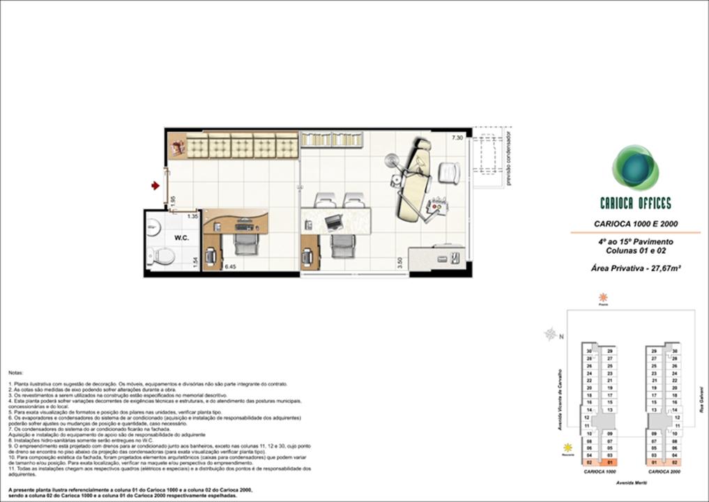 Carioca 1000 e 2000 - Colunas 01 e 02 - 4º ao 15º Pavimento | Carioca Offices – Salas Comerciais	na  Vila da Penha - Rio de Janeiro - Rio de Janeiro