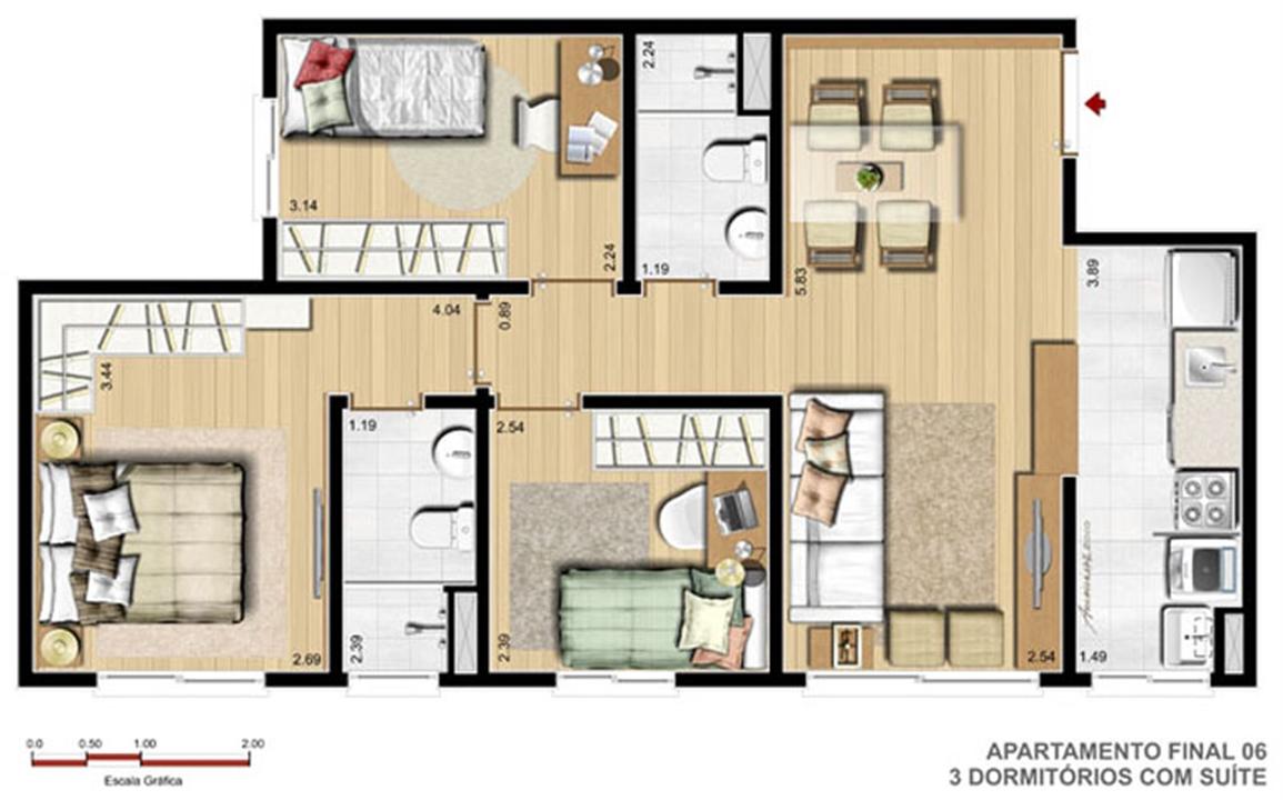 3 Dorm com Suíte - 61 m² | Reserva Ipanema – Ipanema - Porto Alegre - Rio Grande do Sul 3 Dorm com Suíte - 61 m² | Reserva Ipanema – Apartamento em Ipanema - Porto Alegre - Rio Grande do Sul
