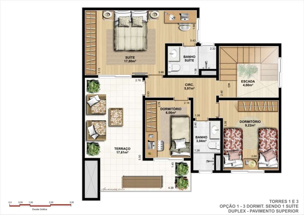 Duplex Superior - Opção A | Ideale Residencial – Apartamento	no  Santa Quitéria - Curitiba - Paraná
