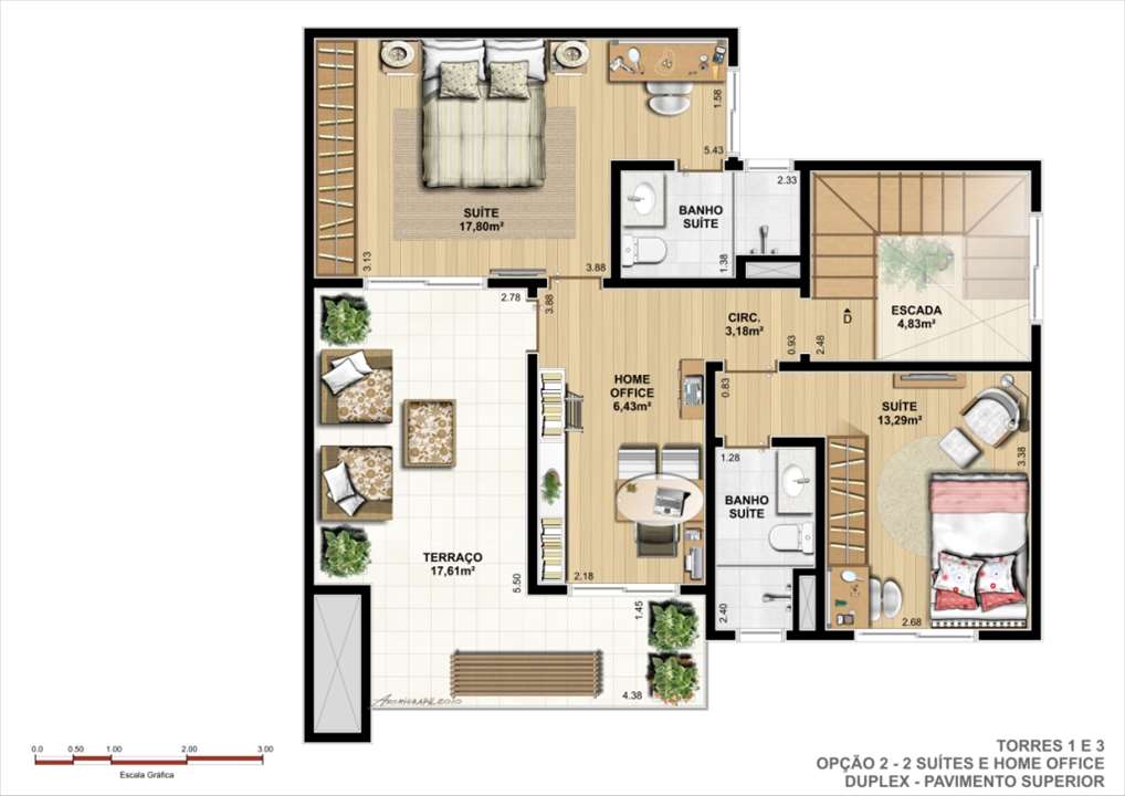 Duplex Superior - Opção B | Ideale Residencial – Apartamento	no  Santa Quitéria - Curitiba - Paraná