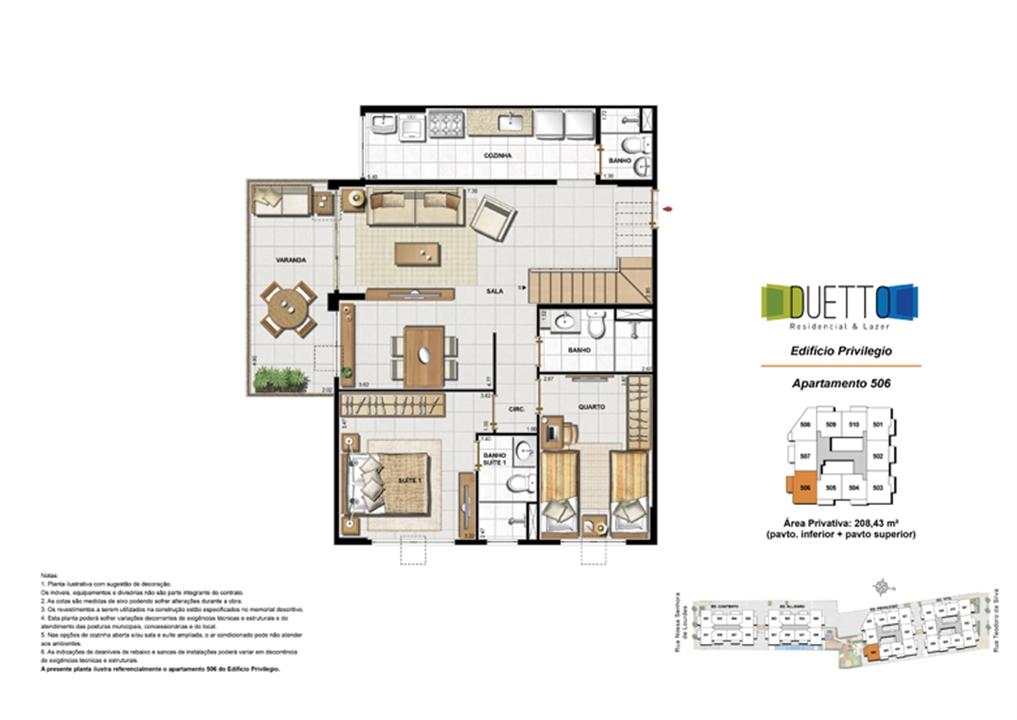 Cobertura Duplex - 3 Quartos com suíte - 208,43m² - pavto inferior+ pavto superior (2) | Duetto Residencial & Lazer – Grajaú - Rio de Janeiro - Rio de Janeiro Cobertura Duplex - 3 Quartos com suíte - 208,43m² - pavto inferior+ pavto superior (2) | Duetto Residencial & Lazer – Apartamento no Grajaú - Rio de Janeiro - Rio de Janeiro
