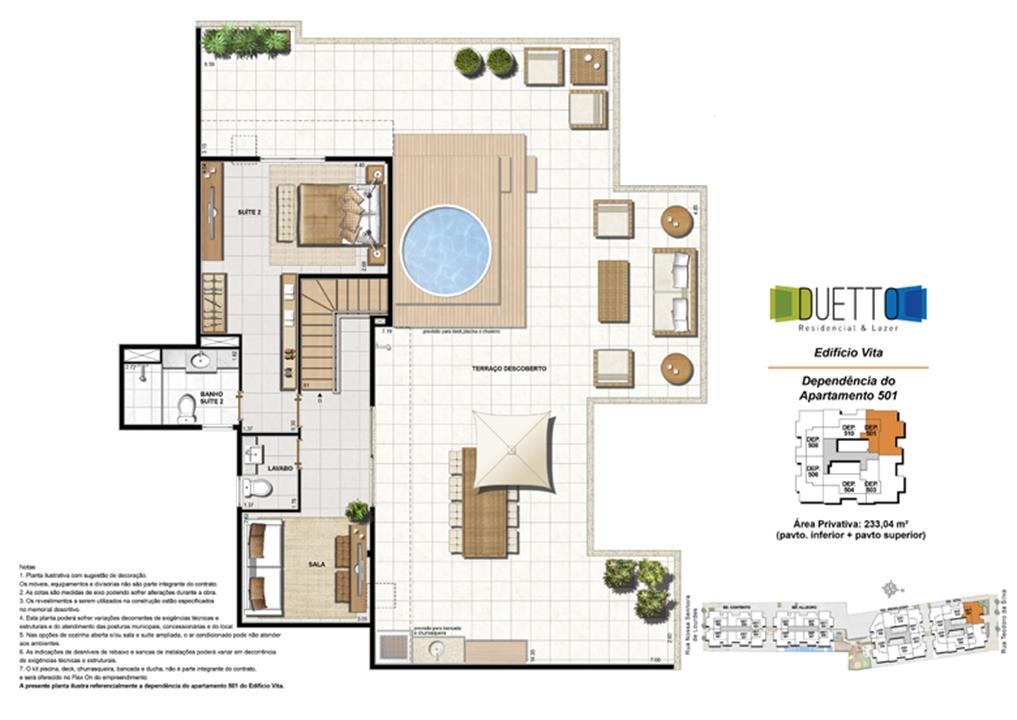 Cobertura Duplex - 3 Quartos com suíte - 233,04m² -pavto inferior+ pavto superior (2) | Duetto Residencial & Lazer – Grajaú - Rio de Janeiro - Rio de Janeiro Cobertura Duplex - 3 Quartos com suíte - 233,04m² -pavto inferior+ pavto superior (2) | Duetto Residencial & Lazer – Apartamento no Grajaú - Rio de Janeiro - Rio de Janeiro