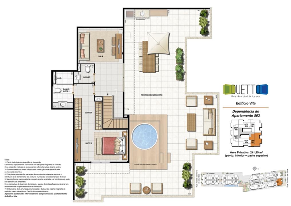 Cobertura Duplex - 3 Quartos com suíte - 241,99m² -pavto inferior+ pavto superior (2) | Duetto Residencial & Lazer – Grajaú - Rio de Janeiro - Rio de Janeiro Cobertura Duplex - 3 Quartos com suíte - 241,99m² -pavto inferior+ pavto superior (2) | Duetto Residencial & Lazer – Apartamento no Grajaú - Rio de Janeiro - Rio de Janeiro