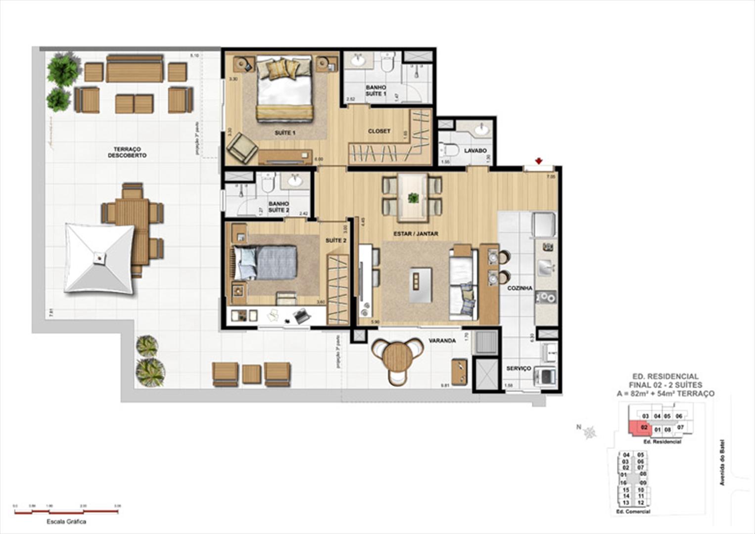 Apartamento 2 Suítes com Terraço | 1550 Batel (Home Batel) – Apartamento no  Batel - Curitiba - Paraná