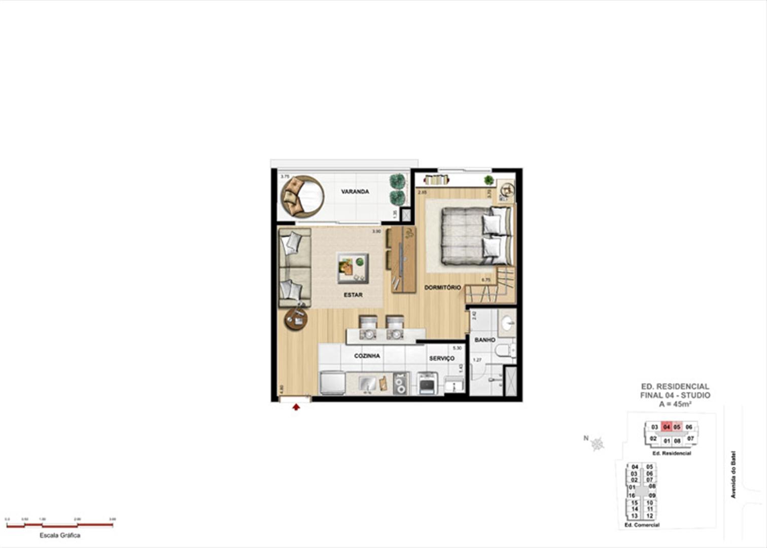 Apartamento Studio | 1550 Batel (Home Batel) – Apartamento no  Batel - Curitiba - Paraná