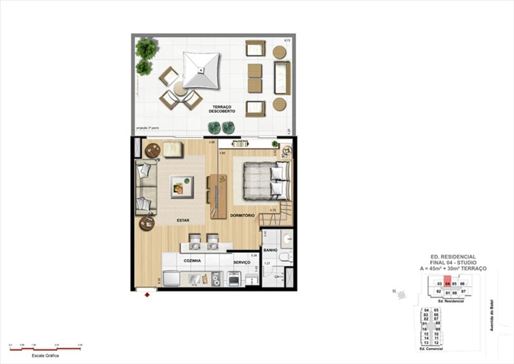Studio Garden | 1550 Batel (Home Batel) – Batel - Curitiba - Paraná Studio Garden | 1550 Batel (Home Batel) – Apartamento no Batel - Curitiba - Paraná