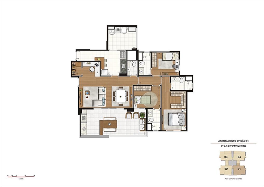 Planta tipo Opção 1 – 124m² - 3 suítes, Home Office e Adega | Gioia – Aclimação - São Paulo - São Paulo Planta tipo Opção 1 – 124m² - 3 suítes, Home Office e Adega | Gioia – Apartamento na Aclimação - São Paulo - São Paulo