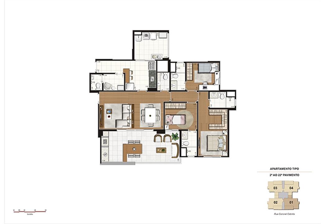 Planta tipo Padrão – 124m² - 3 suítes | Gioia – Aclimação - São Paulo - São Paulo Planta tipo Padrão – 124m² - 3 suítes | Gioia – Apartamento na Aclimação - São Paulo - São Paulo