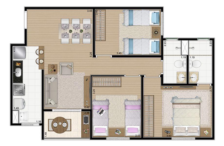 Planta: | Exclusive - São Bernardo - Campinas SP Planta: | Exclusive - Apartamento em São Bernardo - Campinas SP
