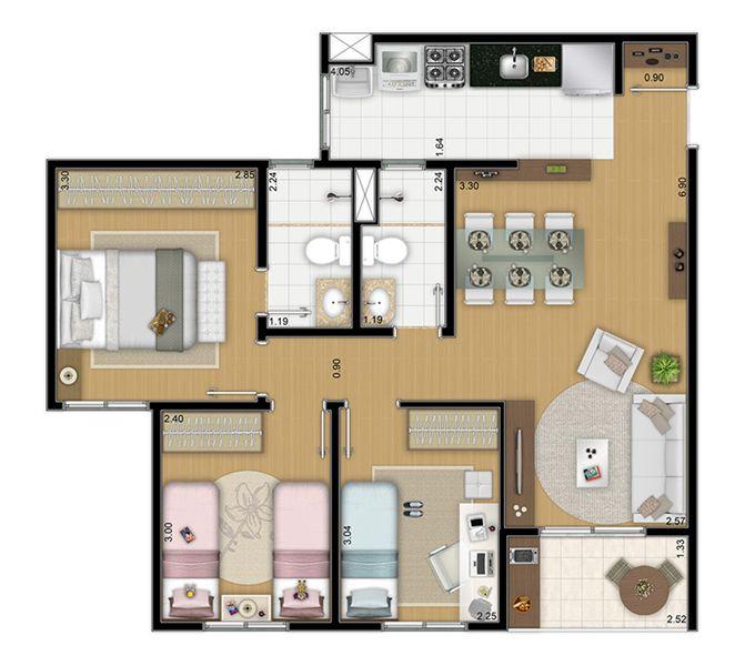 Planta: | Vita Belle - Vila Industrial - Campinas SP Planta: | Vita Belle - Apartamento na Vila Industrial - Campinas SP