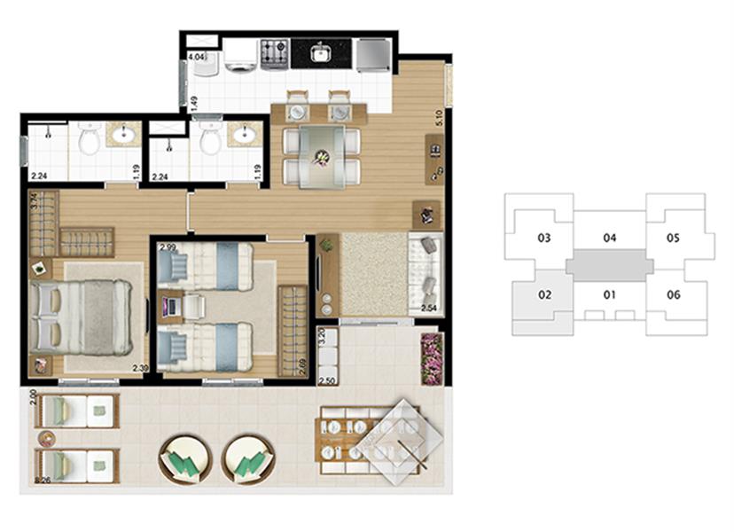 Planta: | Invite Taquaral - Taquaral - Campinas SP Planta: | Invite Taquaral - Apartamento no Taquaral - Campinas SP